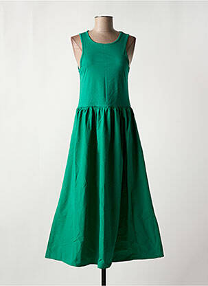 Robe longue coupe évasée sans manche vert GERTRUDE femme