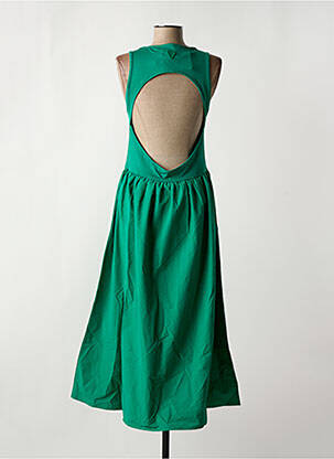 Robe longue coupe évasée sans manche vert GERTRUDE femme