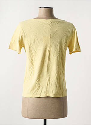 T-shirt col v manches courtes jaune AMERICAN VINTAGE femme