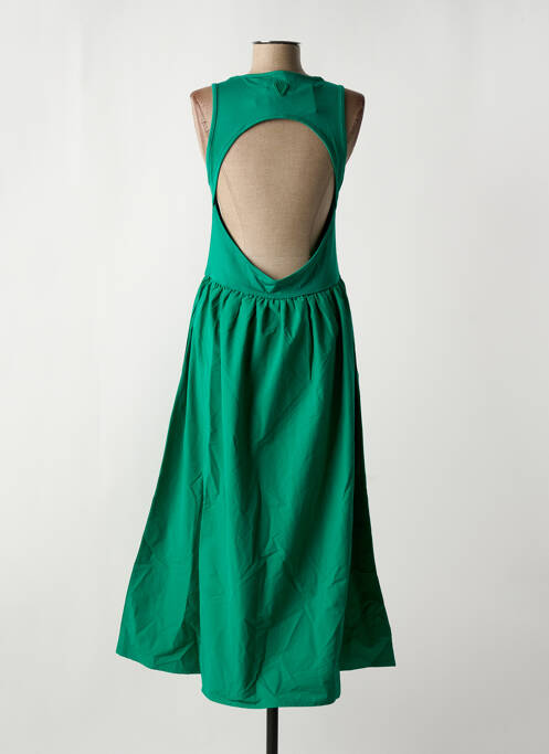 Robe longue coupe évasée sans manche vert GERTRUDE femme
