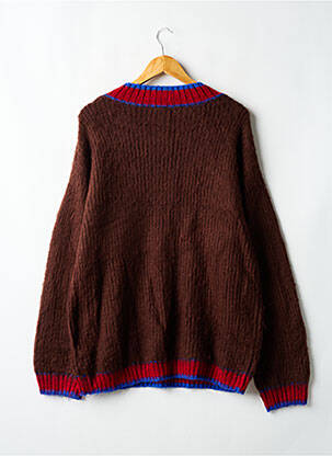 Pull col v manches longues marron COLLUSION femme