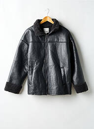 Manteau court poignets revers sans capuche gris ICHI femme