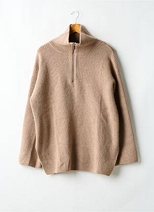 Pull coupe cintrée manches longues marron H&M femme