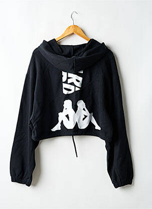 Sweat-shirt à capuche stretch manches longues noir KAPPA femme