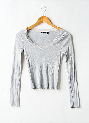 T-shirt manches longues manches longues gris ASOS femme