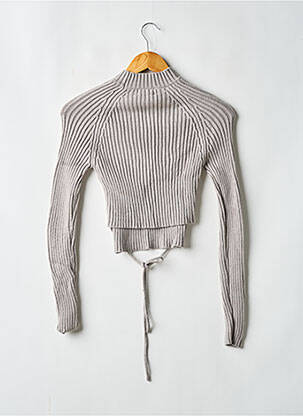 Pull stretch manches longues gris PULL & BEAR femme