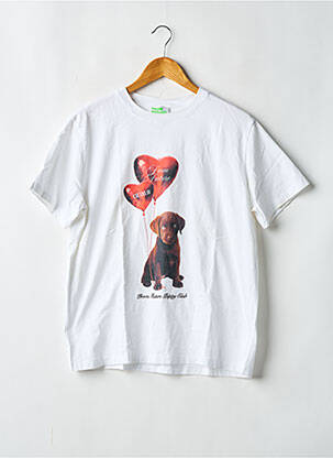 T-shirt coupe droite manches courtes blanc FROM FUTURE femme