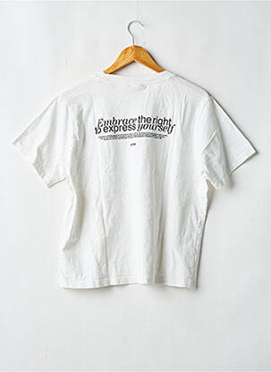 T-shirt coupe droite manches courtes blanc ICHI femme