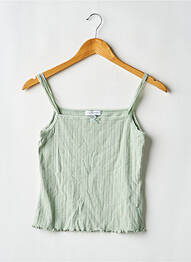 Top tissage jersey fines bretelles vert TOPSHOP femme