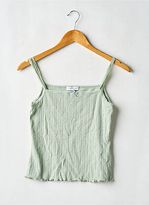 Top tissage jersey fines bretelles vert TOPSHOP femme