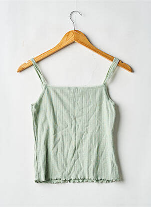 Top tissage jersey fines bretelles vert TOPSHOP femme