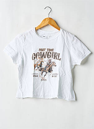 T-shirt coupe droite manches courtes blanc ASOS femme