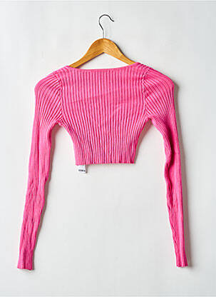Top col carré manches longues rose LENI KLUM X ABOUT YOU femme