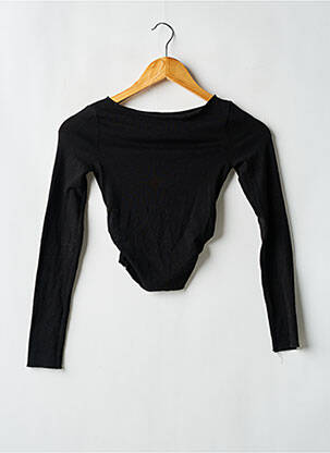 Pull stretch manches longues noir BERSHKA femme