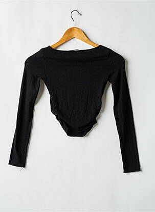 Pull stretch manches longues noir BERSHKA femme