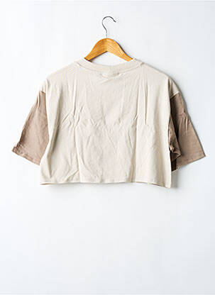T-shirt stretch manches courtes beige NEW ERA femme