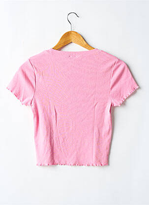 T-shirt sérigraphie floquée manches courtes rose UNDIZ femme