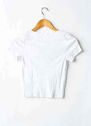 T-shirt col v manches courtes blanc DIVIDED H&M femme