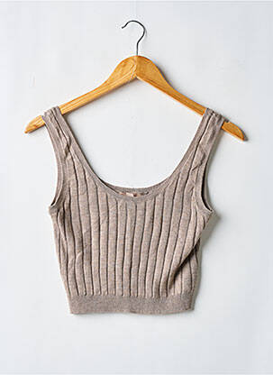 Pull tissage chiné fines bretelles marron H&M femme