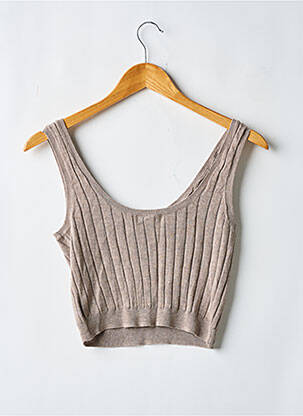 Pull tissage chiné fines bretelles marron H&M femme
