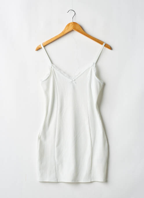 Robe courte col v fines bretelles blanc DIVIDED H&M femme