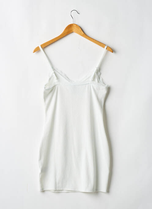 Robe courte col v fines bretelles blanc DIVIDED H&M femme