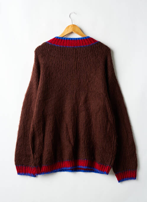 Pull col v manches longues marron COLLUSION femme