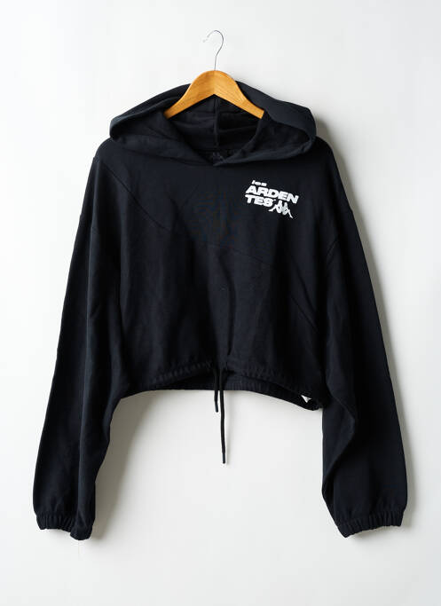 Sweat-shirt à capuche stretch manches longues noir KAPPA femme