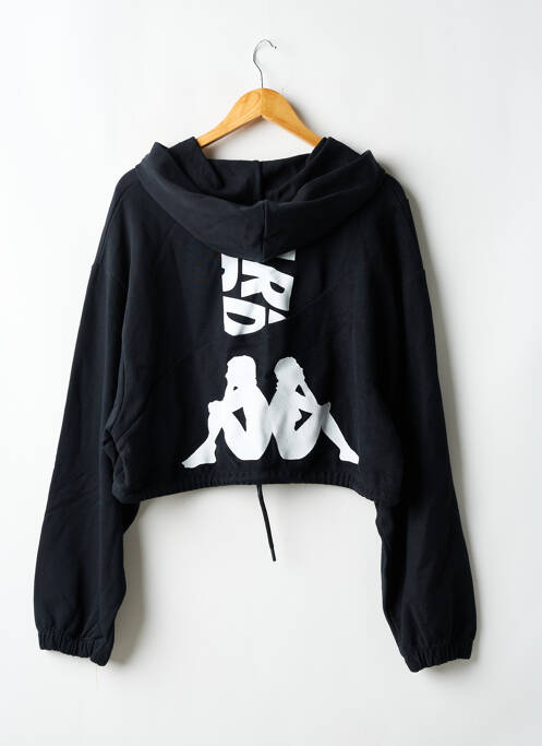 Sweat-shirt à capuche stretch manches longues noir KAPPA femme