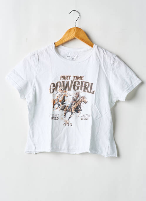 T-shirt coupe droite manches courtes blanc ASOS femme