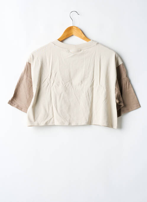 T-shirt stretch manches courtes beige NEW ERA femme