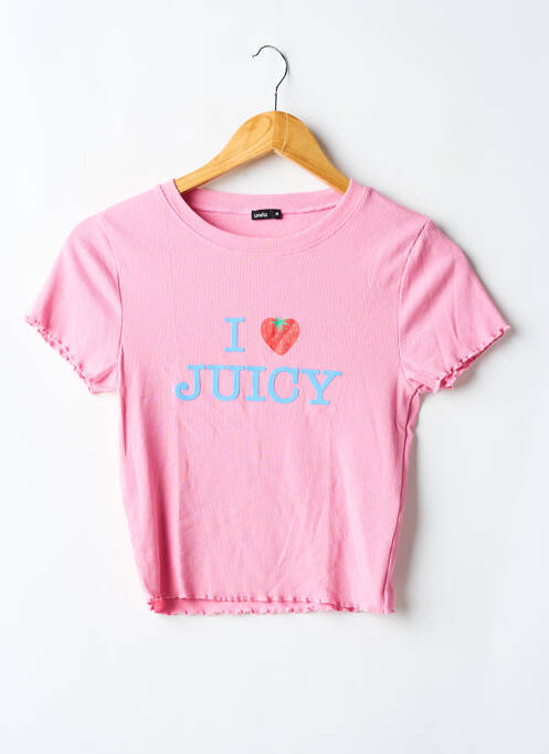 T-shirt sérigraphie floquée manches courtes rose UNDIZ femme