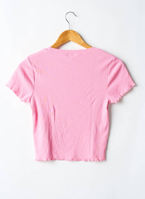 T-shirt sérigraphie floquée manches courtes rose UNDIZ femme