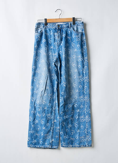 Jeans coupe large  taille normale bleu BERSHKA femme