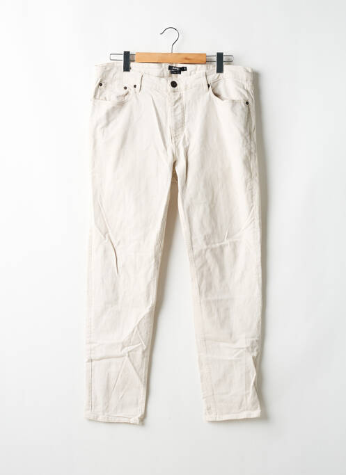 Jeans coupe droite fermeture boutonnée sur le devant taille normale beige BURTON homme