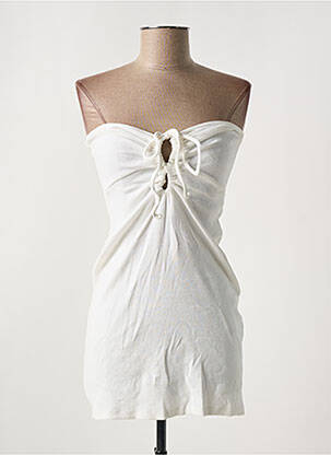 Robe courte sans manche sans manche blanc REBELLIOUS femme