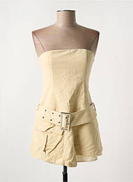 Robe courte sans manche sans manche beige PEPPERMAYO femme
