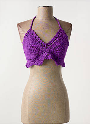 Top coupe cintrée sans manche violet SANS MARQUE femme