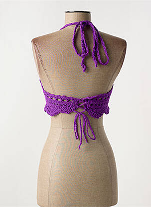 Top coupe cintrée sans manche violet SANS MARQUE femme