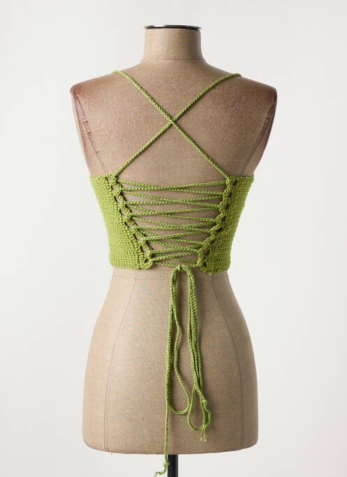 Top coupe cintrée sans manche vert SANS MARQUE femme