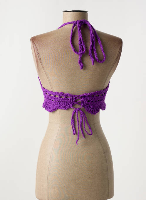 Top coupe cintrée sans manche violet SANS MARQUE femme