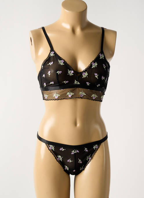 Ensemble lingerie culotte noir UNDER STORY femme