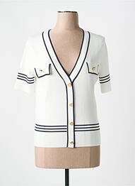 Gilet manches courtes fermeture boutonnée sur le devant beige LOLA CASADEMUNT femme