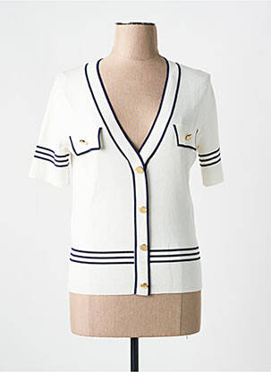 Gilet manches courtes fermeture boutonnée sur le devant beige LOLA CASADEMUNT femme