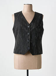 Gilet sans manche fausses poches noir SIGNE NATURE femme