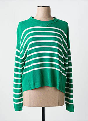 Pull coupe cintrée manches longues vert RINO & PELLE femme
