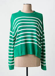 Pull coupe cintrée manches longues vert RINO & PELLE femme