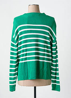 Pull coupe cintrée manches longues vert RINO & PELLE femme