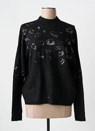 Pull stretch manches longues noir ESQUALO femme