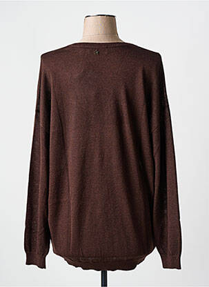 Pull col v manches longues marron LOLA CASADEMUNT femme